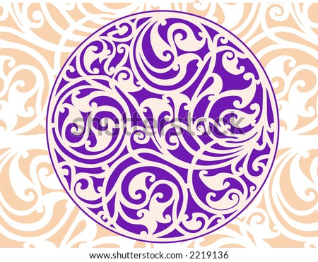 stock vector : Celtic patterns with flower designs in a circle