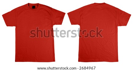 Red orange T-Shirts front and back. Test your T-shirt design on top to get an idea.