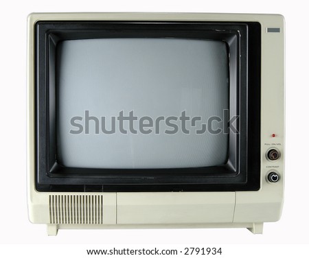 Vintage television isolated over a white background