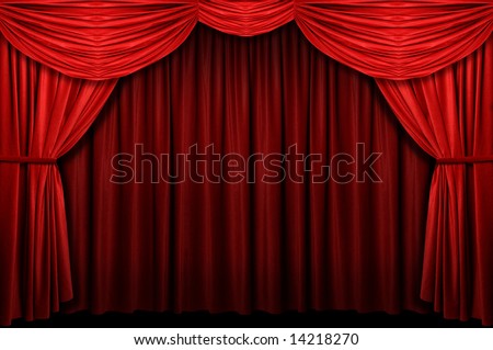 theater curtain clip art. stock photo : Red stage