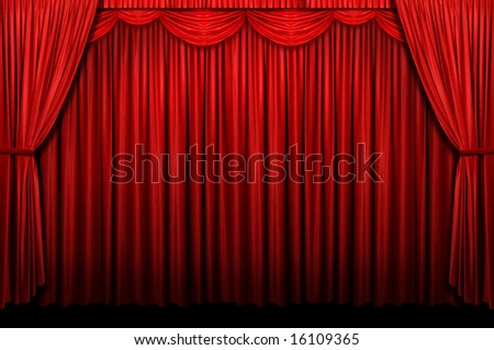 theater curtain clip art. stock photo : Red stage