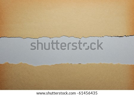 Old ripped paper with gray color background
