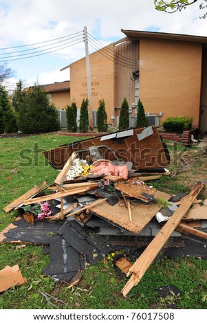 SAINT LOUIS, MISSOURI - APRIL 22: Areas of St. Louis undergo clean up efforts after tornadoes hit the Saint Louis, Missouri area on Friday, April 22, 2011.