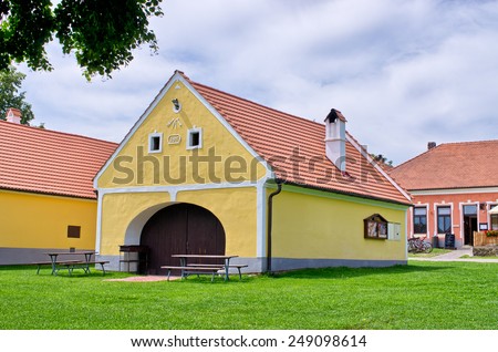 Houses in Holasovice - old Bohemian village on UNESCO heritage list