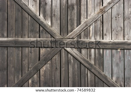 Traditional wooden door with cross