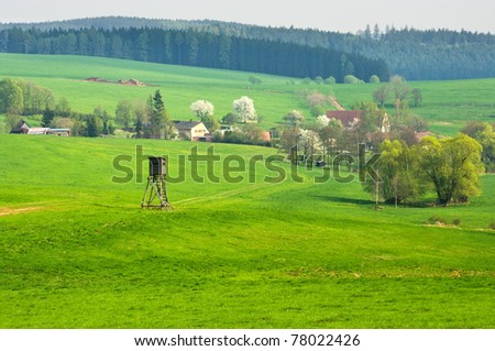 Rural view with hunting tower