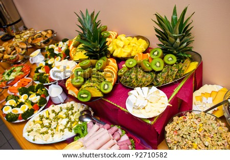 Abundance of food on the table
