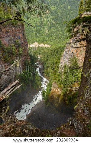 Canyon near Spahats Falls at Wells Gray Provincial Park Canada