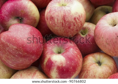 Ripe red apples for sale at Thailand market