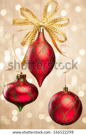 Christmas ball on sparkles background
