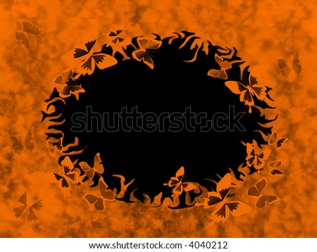 stock photo : orange and black grunge border with butte