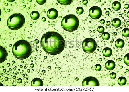 green water drop for background