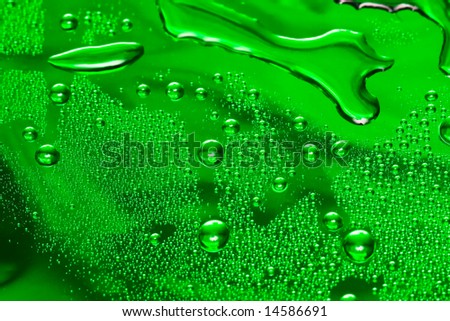 green water drop for background