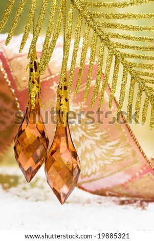 golden decoration on beautiful branch