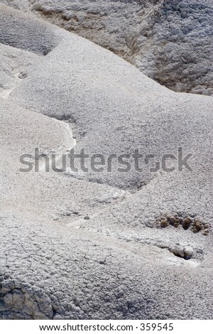 Old water-cut channels through the silver-white formations at Paint Mines County Park near Calhan, Colorado