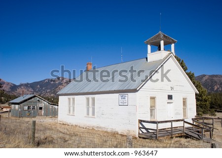 Community-built traditional school house in Tarryall, Colorado - horizontal.