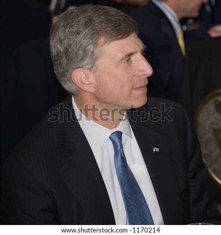 Former space shuttle astronaut Dr Ron Sega, Under Secretary of the Air Force, informal profile head and shoulders shot at a dinner at the 22nd Annual Space Symposium in Colorado Springs, April, 2006.