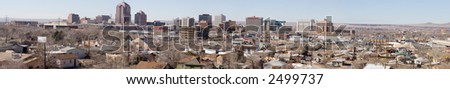 A true wide panorama of downtown Albuquerque, New Mexico