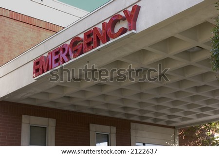Emergency Room entrance with large \