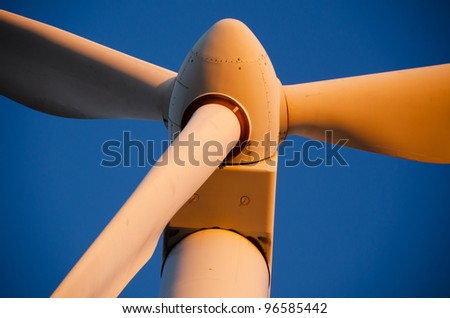 Wind mill Wind turbines over blue sky