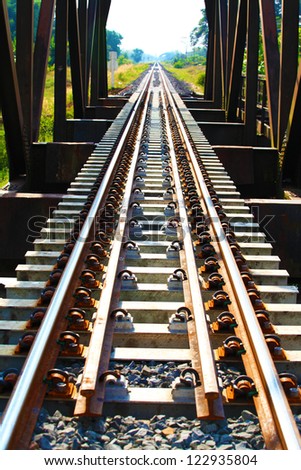 Metal rail road bridge