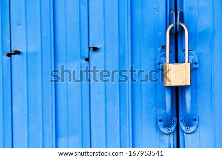 metal door and key lock