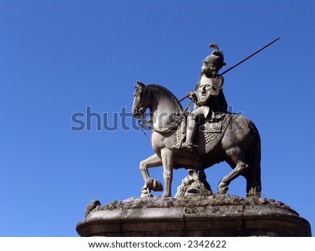 statue in braga, horse, king, portugal, art