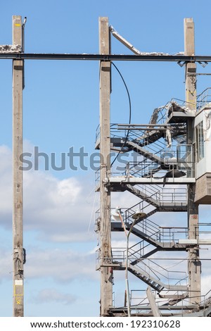 Stairs in a factory being demolished