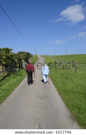 Senior citizen take a walk