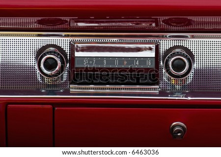 stock photo Old car audio in a american car