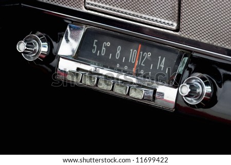 stock photo Car Radio in a old american car