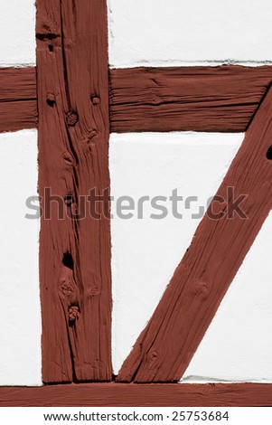 Half timbering red and white wall