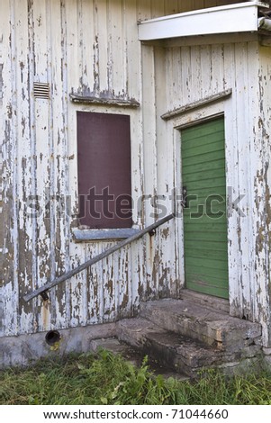 Stairs and door to the cottage