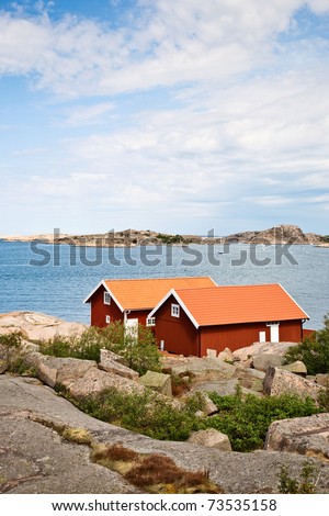 Summer cottages at the Swedish west coast