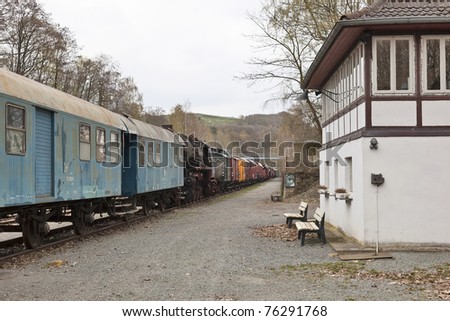 Train wagons at a train station