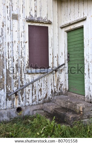 Stairs and door to the cottage