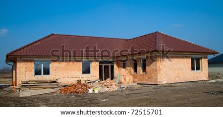 Building of new single family house - under construction