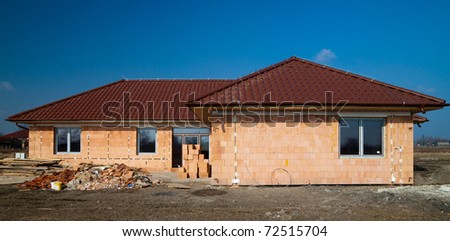 Building of new single family house - under construction