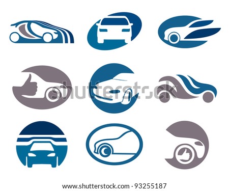  Cars on Car  Abstract Element Set Of Sign Templates  Also As Emblem    Stock