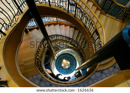 Spiral stair case in mall