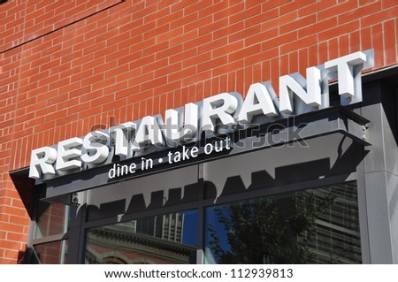 Restaurant signage in Calgary, Alberta