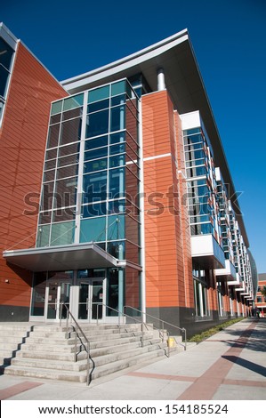 CALGARY, CANADA - SEPT 13: SAIT Polytechnic school buildings on September 13, 2013 in Calgary, Alberta. SAIT is a technology and trade school and this image shows the automotive training centre.