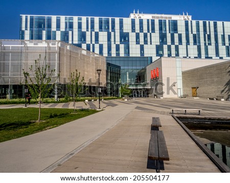 CALGARY, CANADA - JULY 13: The Taylor Family Digital Library at the University of Calgary on July 13, 2014 in Calgary, Alberta Canada. The Taylor Family Digital Library is a high tech library complex.