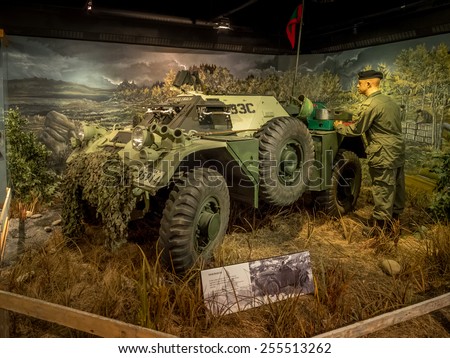 CALGARY, CANADA - FEB 20:  Exhibits inside the Military Museums on February 20, 2015 in Calgary, Alberta Canada. It is made of museums dedicated to representing Canada\'s navy, army, and air force.