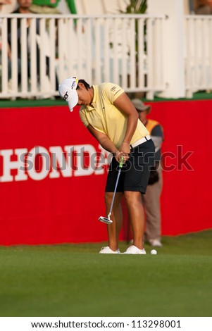 PATTAYA, THAILAND-FEBRUARY 16: Yani Tseng of Taiwan in action during Round 1 of Honda LPGA 2012 on February 16, 2012 at Siam Country Club Old Course in Pattaya, Thailand