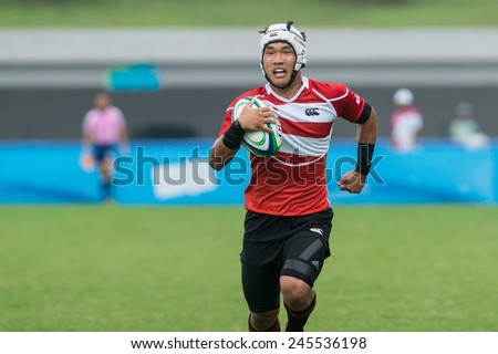 NANJING, CHINA-AUGUST 19: Shimin Kohara of Japan in action during Day 3 match of 2014 Youth Olympic Games on August 19, 2014 in Nanjing, China.