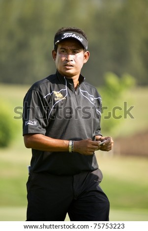 HUA HIN THAILAND - DECEMBER 19: Thaworn Wiratchant of Thailand competes on Day 4 of Black Mountain Masters 2010 on December 19, 2010 at Black Mountain Golf Club in Hua Hin Thailand