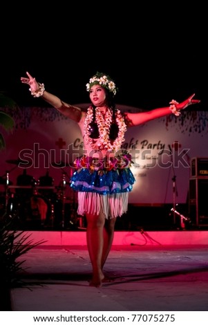 HUA HIN, THAILAND - APRIL 29: An unidentified dancer performs on stage during 2011 Miss Hua Hin Beauty Contest on April 29 2011 at Anantara Hua Hin Resort and Spa in Hua Hin, Thailand
