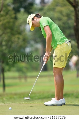 PATTAYA THAILAND - FEBRUARY 19: South Korean M.J. Hur in action during Day 3 of Honda LPGA Thailand 2011on February 19 2011 at Siam Country Club Old Course in Pattaya, Thailand