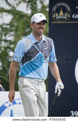 CHONBURI, THAILAND - DECEMBER 15: Charl Schwartzel of South Africa in action during Day 1 of Thailand Golf Championship on December 15, 2011 at Amata Spring Country Club in Chonburi, Thailand